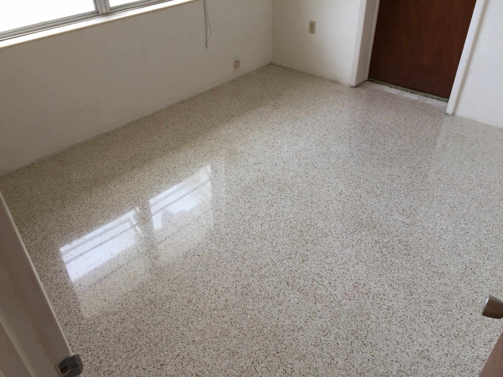 The same floor after grinding, polishing and sealing
